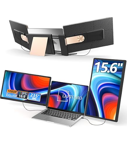 15.6インチ デュアルモニター（PC拡張用） M4 モバイルモニター Amazon.co.jp: Laptomo トリプルモニター 15.6インチ FHD 1080P